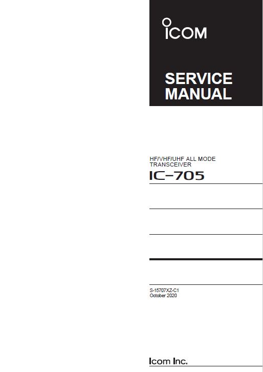 Icom IC-705 Service Manual - Click Image to Close